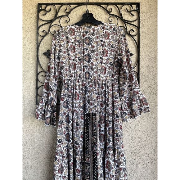 Boemo Floral Print Boho Style Dress - Size MP - Multicolored - Picture 6 of 9